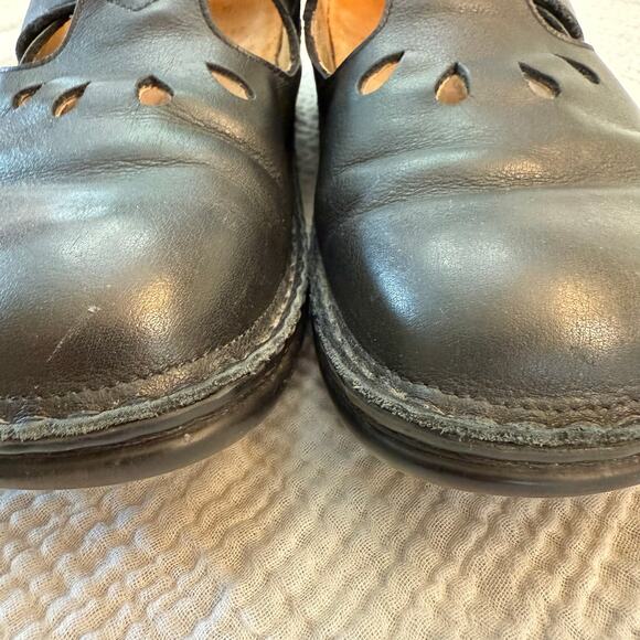 Finn Comfort Mary Jane Shoes Size 39 Black Leather Cut Out Buckle Germany - Picture 7 of 11